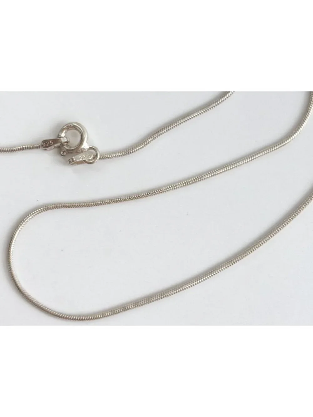 Snake Chain Sterling Silver 925 Minimalist Classic Vintage Necklace - 18